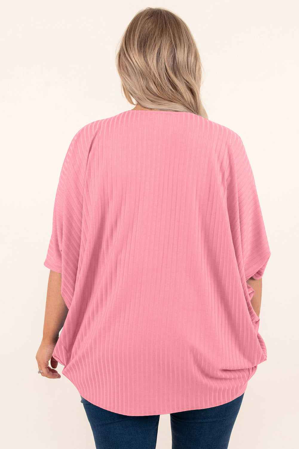 Pink Pink Pink Shimmer Ribbed Texture Plus Size Cardigan by Wild and Free Boutique