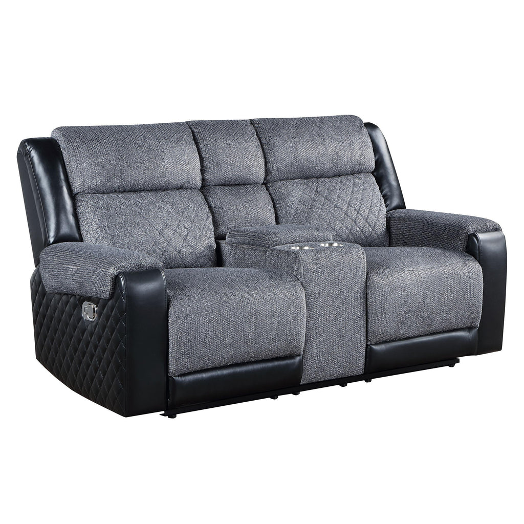 Alicia - Console Reclining Loveseat - Gray Black by Unique Piece Furniture