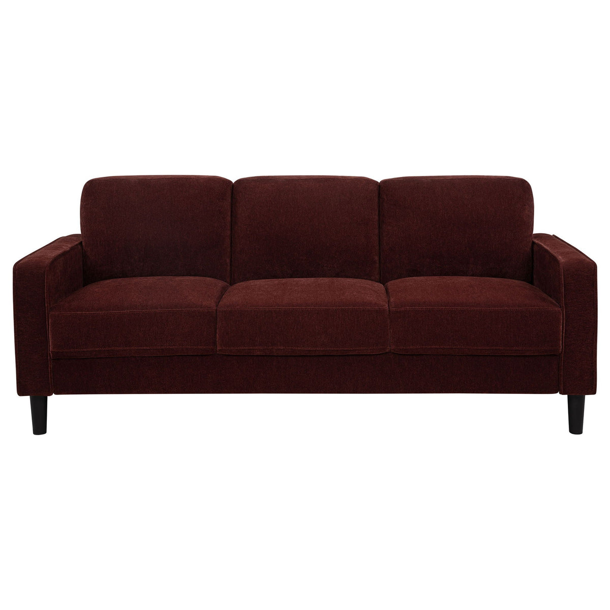 Ruth 2-piece Fabric Upholstered Track Arm Sofa Rust Red by Unique Piece Furniture