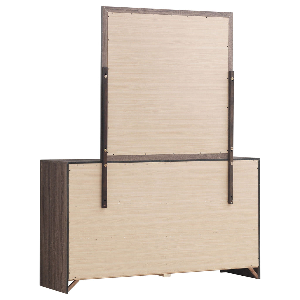 Brantford 6-drawer Dresser with Mirror Barrel Oak by Unique Piece Furniture