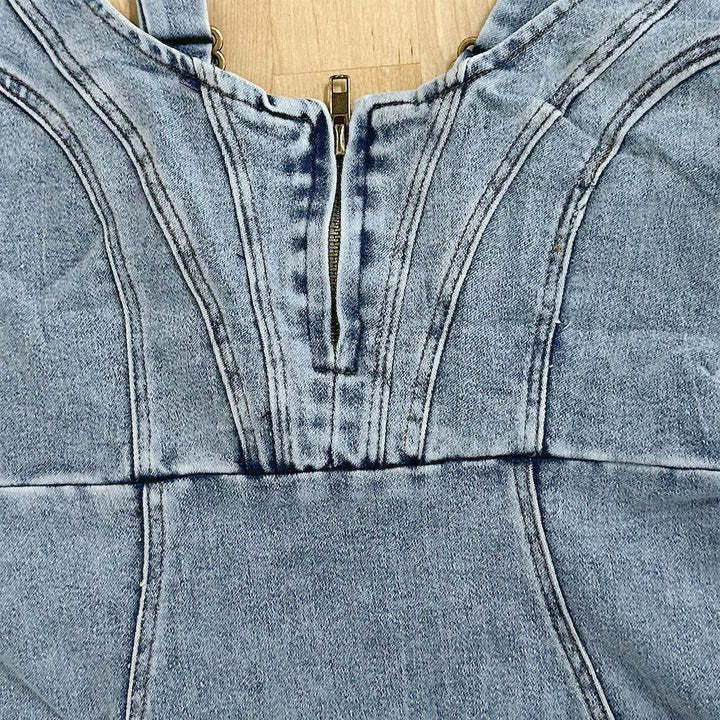 U-neck Suspender Denim Jean Dress Women by FitiqueFit