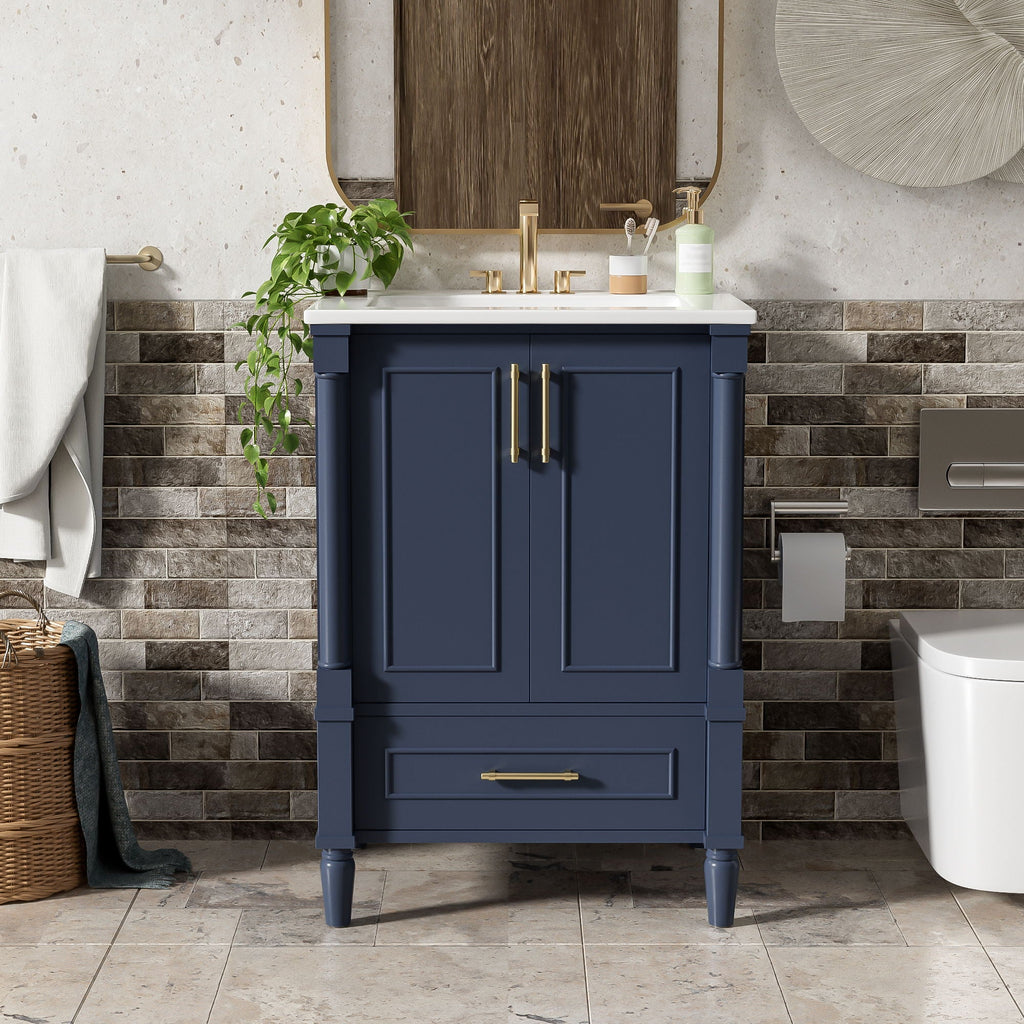 Bathroom Vanity With Ornate French Cylinder Legs, Soft Close Drawer by Unique Piece Furniture