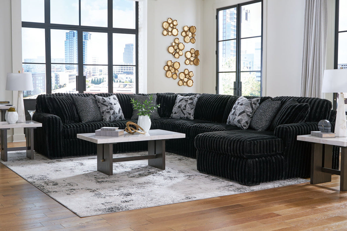 Midnight-Madness - Sectional - Onyx by Unique Piece Furniture