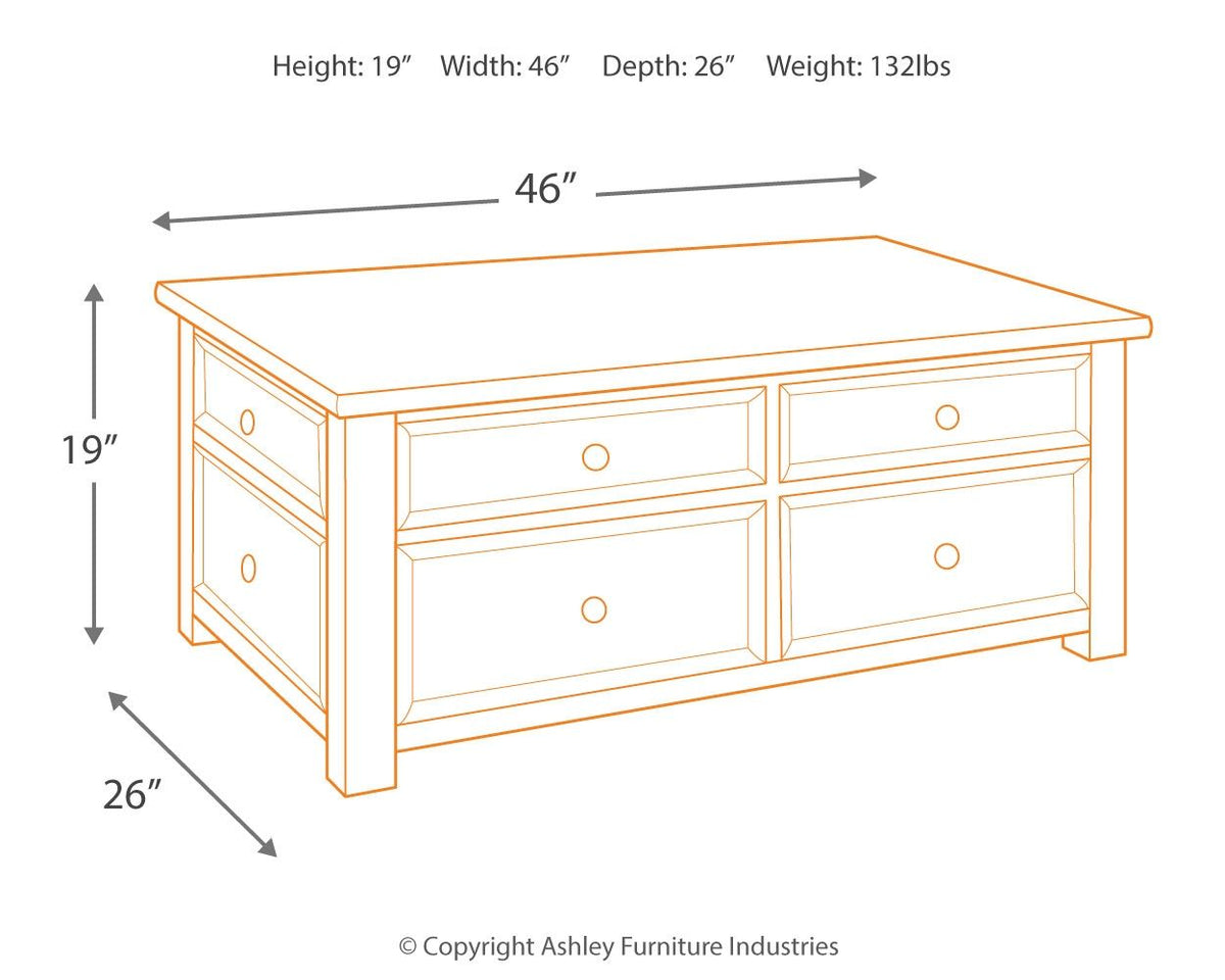 Tyler Creek - Lift Top Cocktail Table - Grayish Brown / Black by Unique Piece Furniture