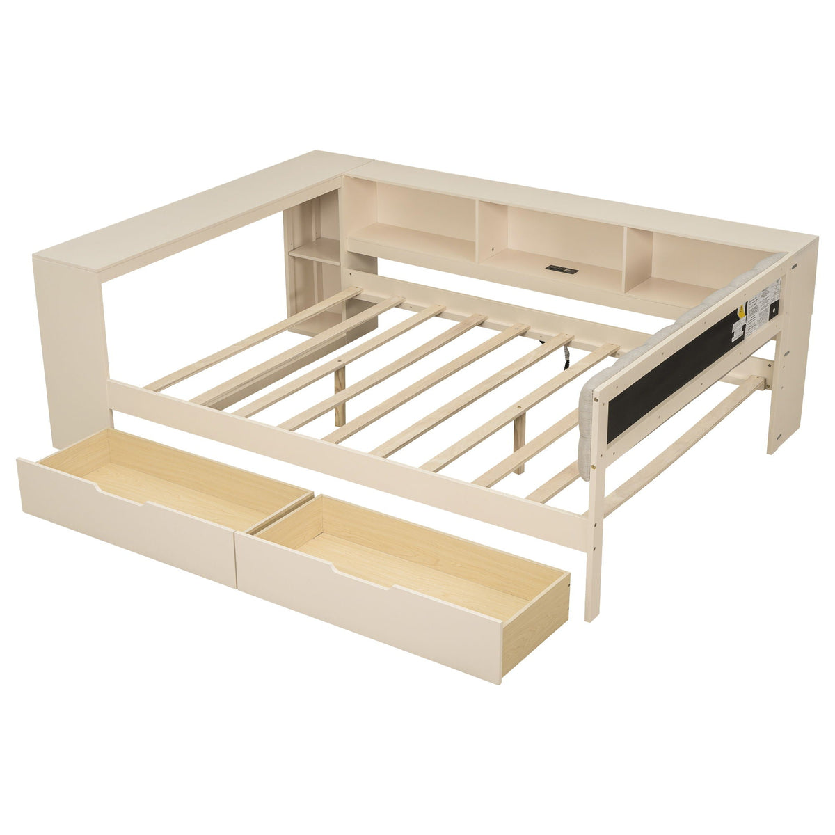 Upholstered Headboard Platform Bed With Storage Shelves, Drawers, Charging Station by Unique Piece Furniture