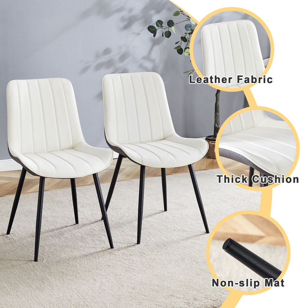 Modern Minimalist Dining Chair Set, Extended Seat Cushion by Unique Piece Furniture