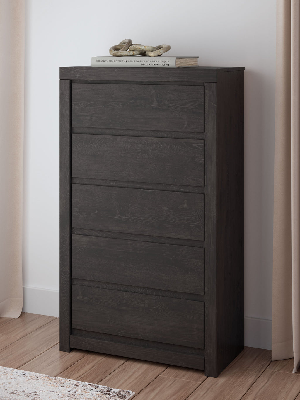Fraluna - Five Drawer Chest - Charcoal by Unique Piece Furniture