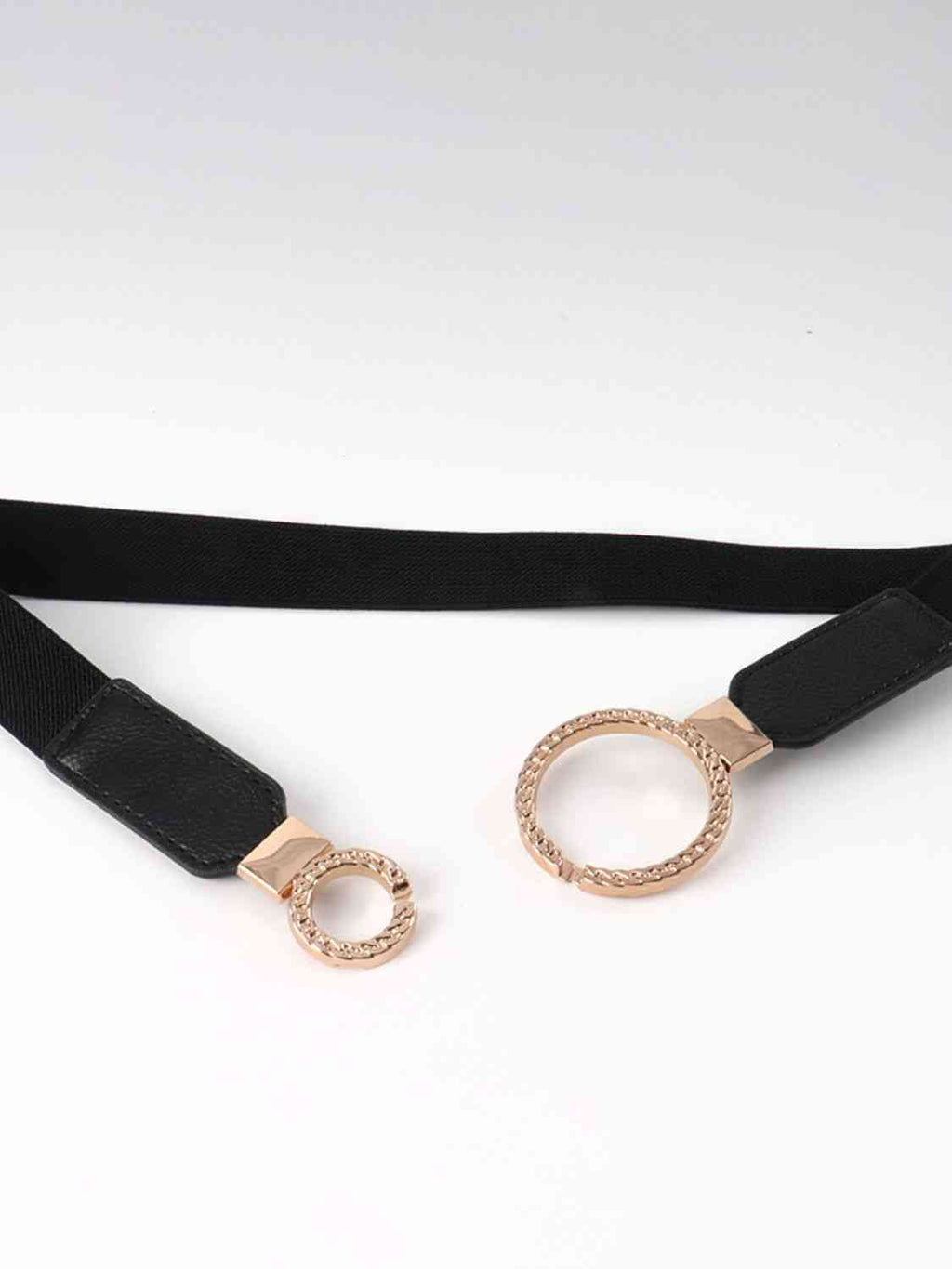 ElegantStyle Double Ring Buckle Elastic PU Belt – Adjustable Comfort Fit See size chart under “more details” by The Fashion Celestial