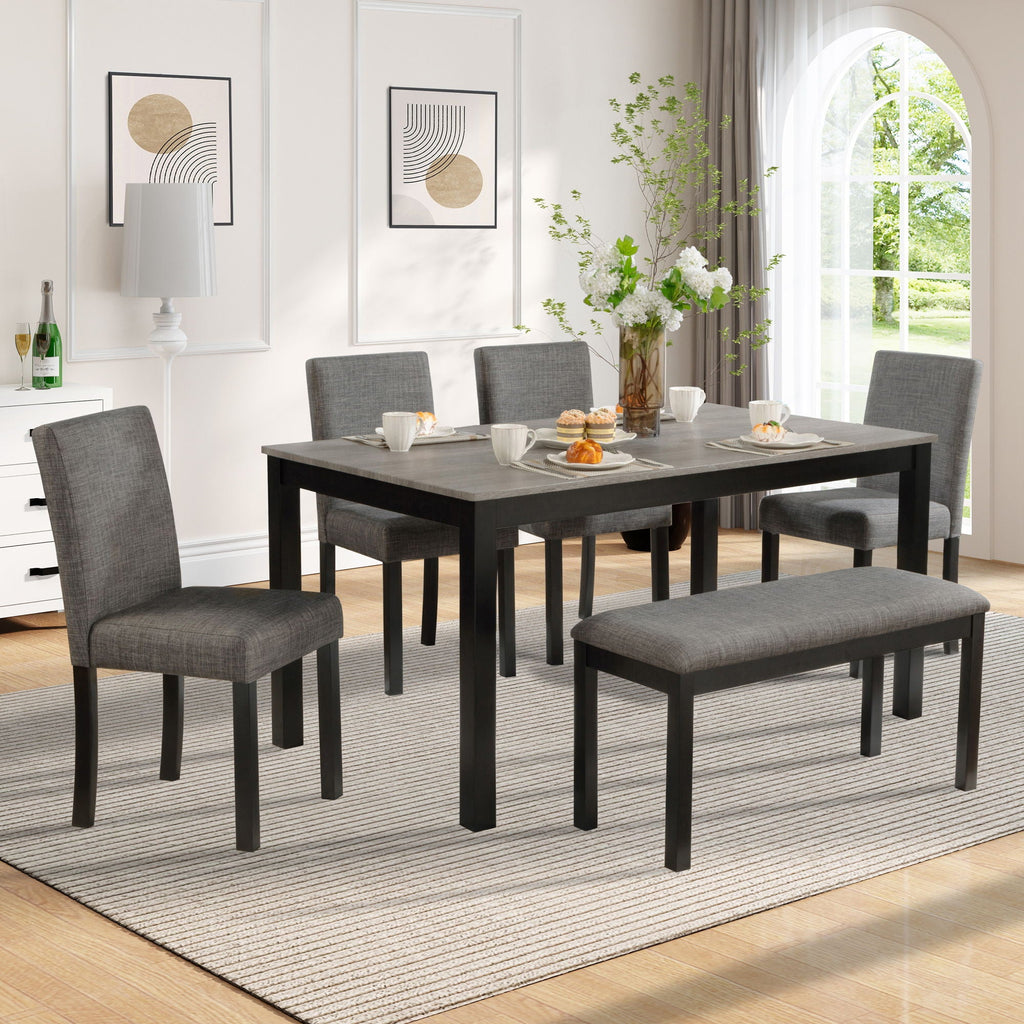 Modern Dining Table Set With Upholstered Chairs For Dining Room by Unique Piece Furniture