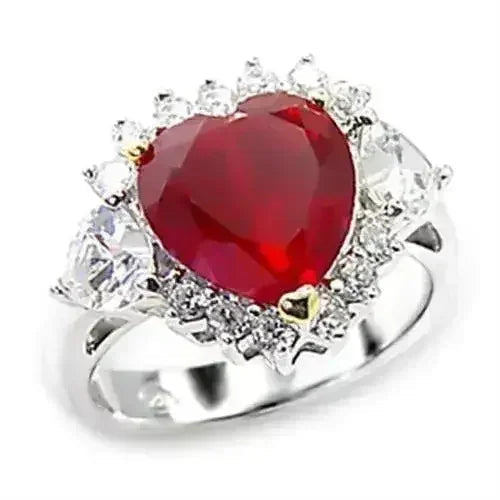6X062 High-Polish Sterling Silver Ring – Synthetic Ruby by Femstylo