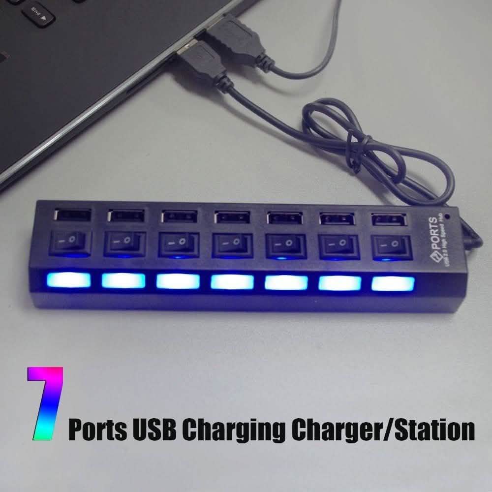 7 Port USB 2.0 Hub High Speed Multiport by DailySale