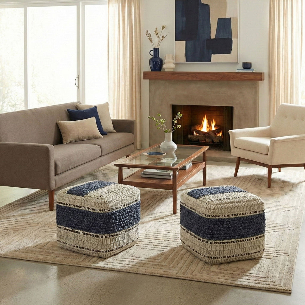 Grady - Handcrafted Square Pouf by Unique Piece Furniture