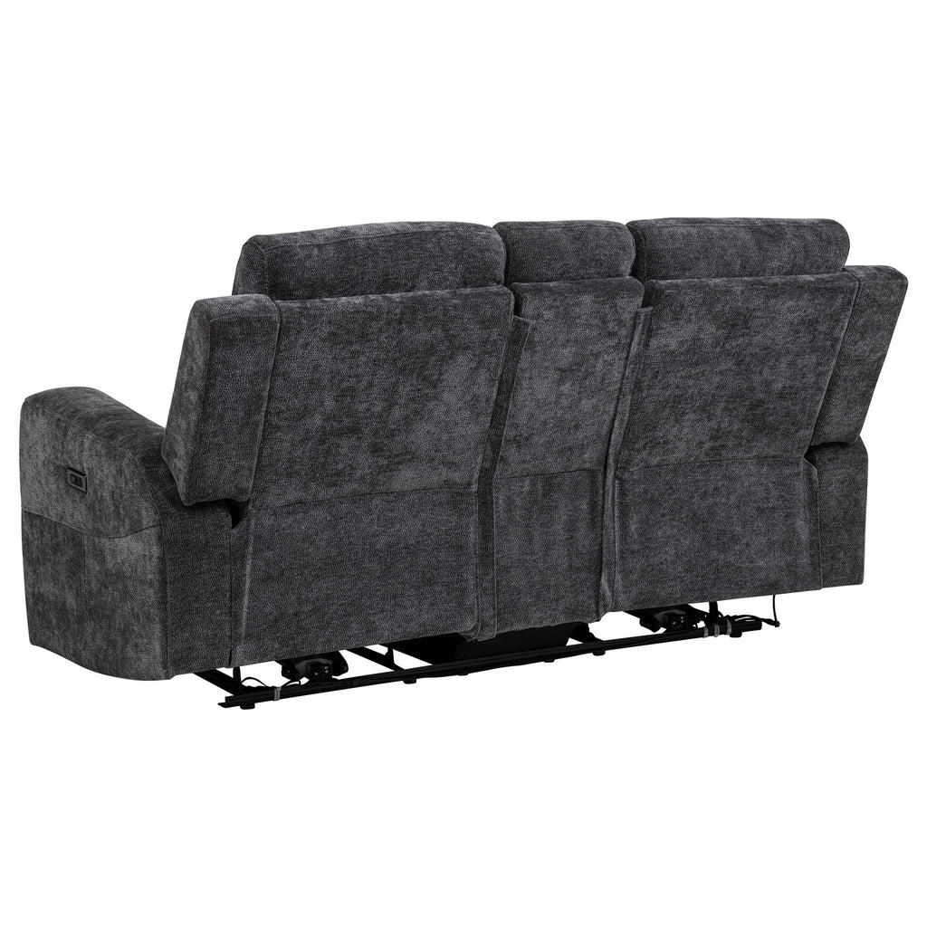 Kennett Chenille Upholstered Power Reclining Loveseat Grey by Unique Piece Furniture