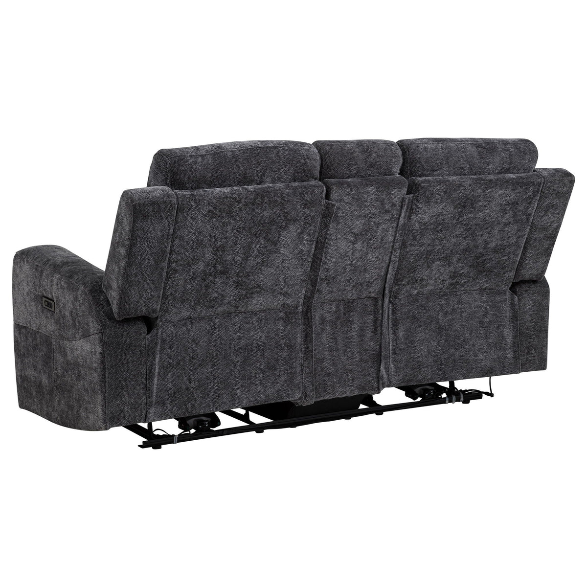 Kennett Chenille Upholstered Power Reclining Loveseat Grey by Unique Piece Furniture