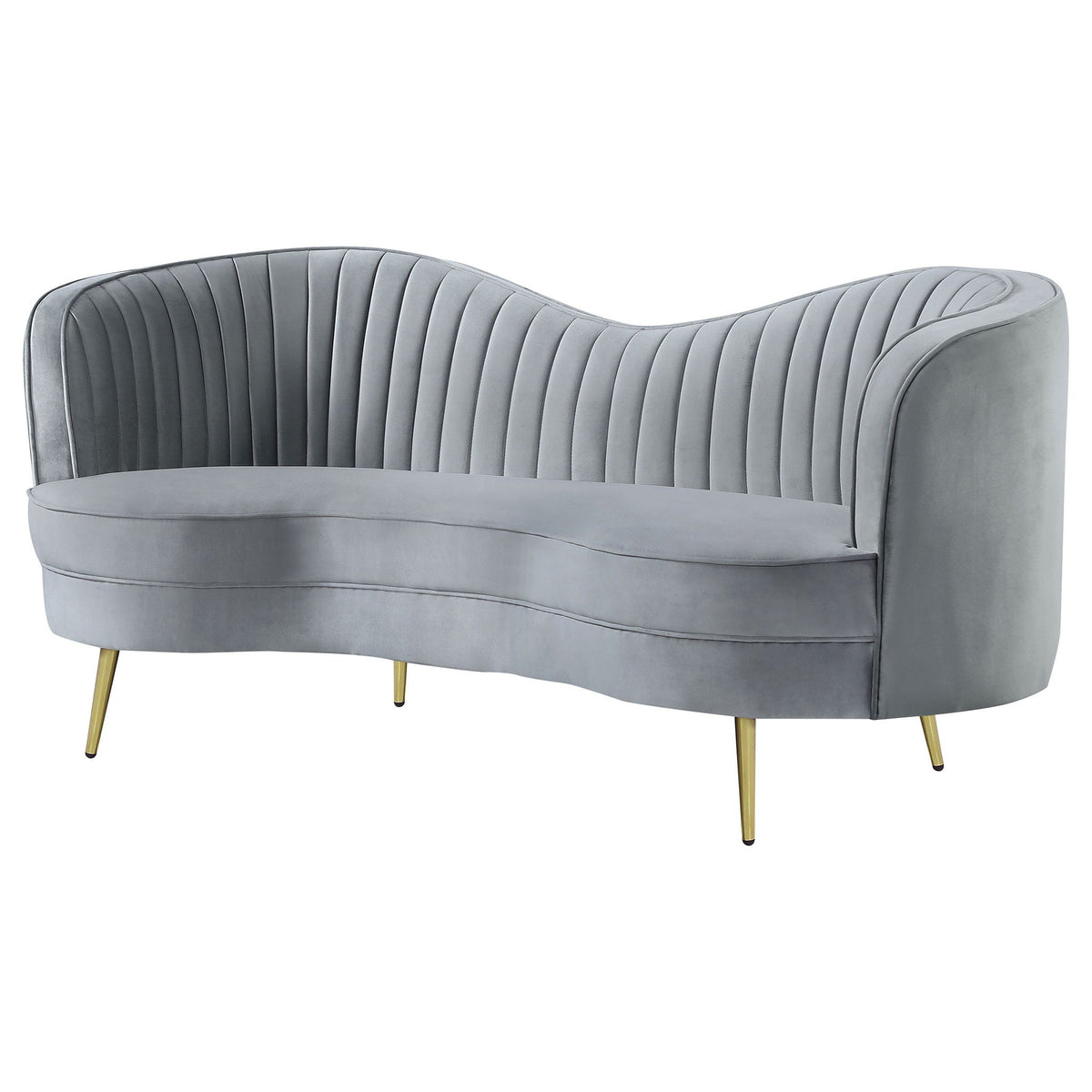 Sophia Upholstered Channel Tufted Loveseat Grey by Unique Piece Furniture