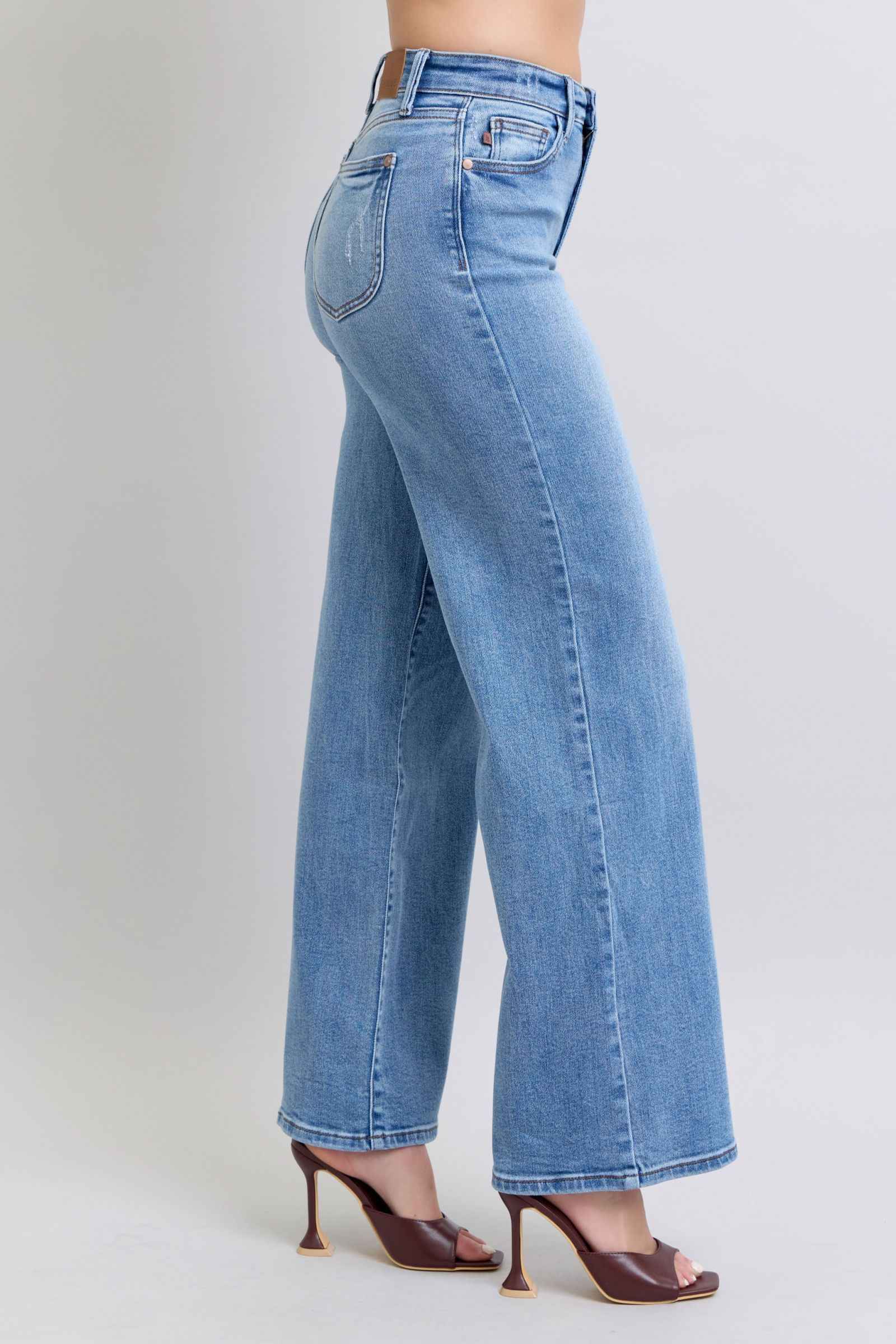 Judy Blue Full Size Wide Leg Jeans with Pockets by Wild and Free Boutique