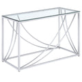 Lille Glass Top Entryway Console Table Accents Chrome by Unique Piece Furniture