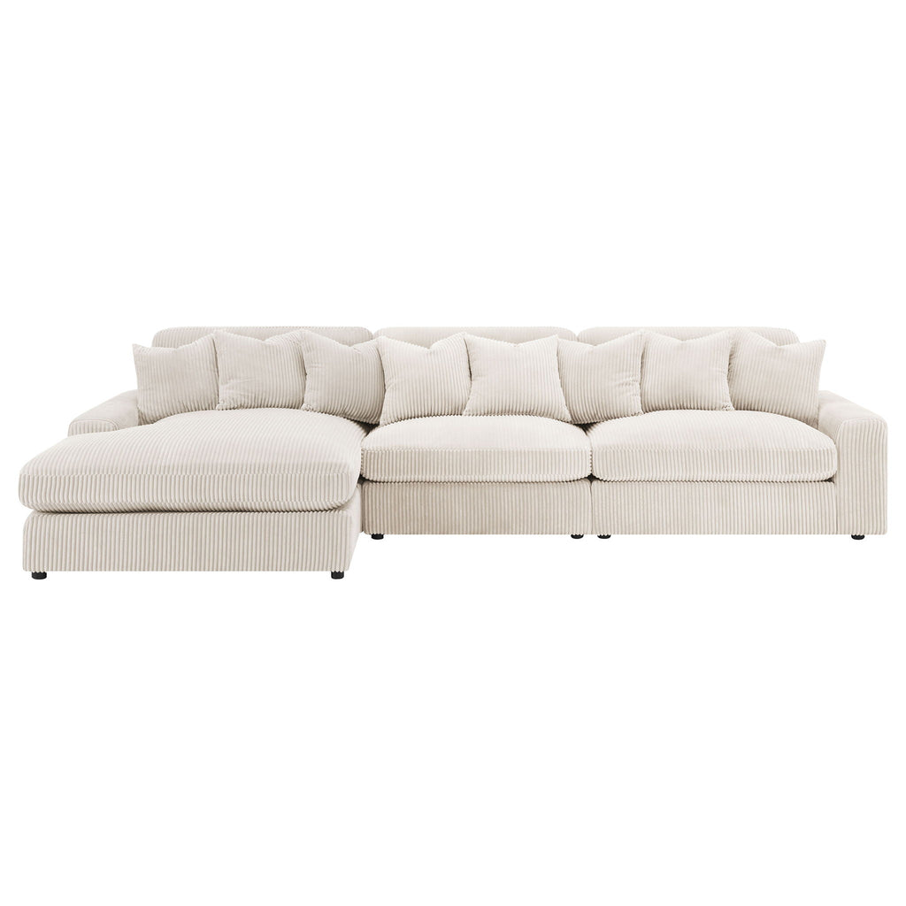 Blaine Upholstered Reversible Chaise Sectional Sofa Sand by Unique Piece Furniture