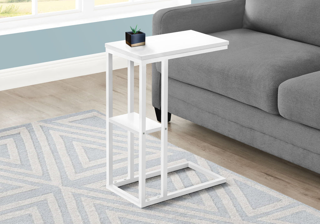 Accent Table, C - Shaped, Marble Look Contemporary & Modern Convenient Design by Unique Piece Furniture