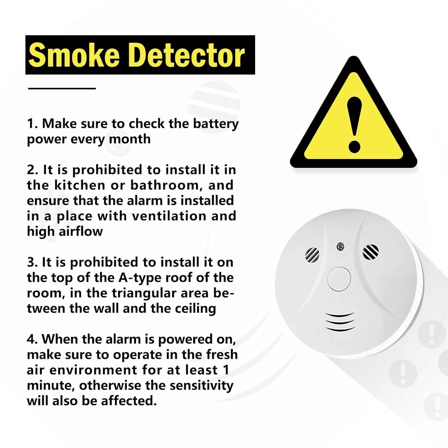 Smoke and Fire Detector Alarm – Portable Photoelectric Fire Alarm with Silence Button by DailySale