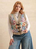 Plus Size Printed Sherpa Vest Coat by Wild and Free Boutique