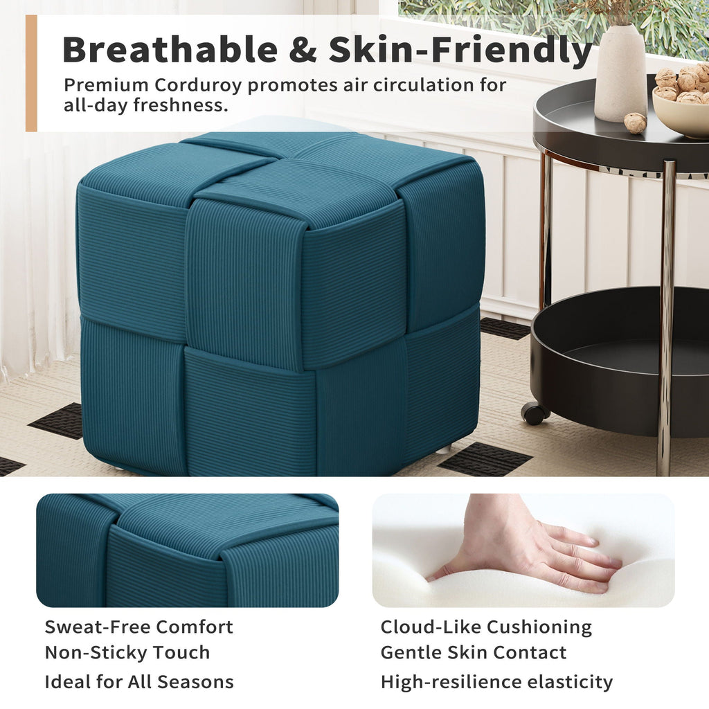 Modern Ottoman Foot Rest With Woven Design by Unique Piece Furniture