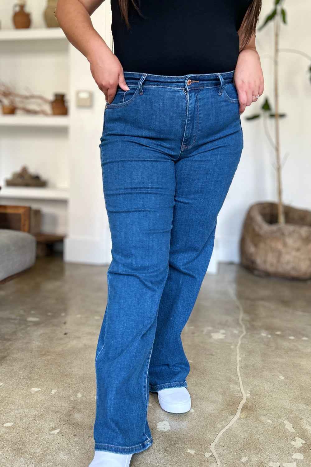 Judy Blue Full Size High Rise Straight Jeans by Wild and Free Boutique
