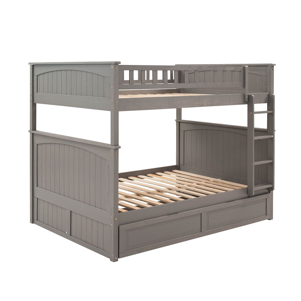 Bunk Bed With Twin Size Trundle, Guardrails by Unique Piece Furniture