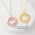Grandma Necklace Birthstone, Grandkids Names Necklace, Nana Jewelry by Green Millie