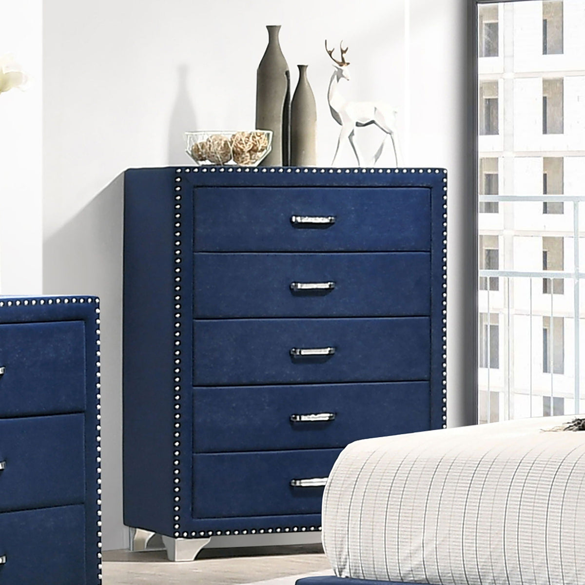 Melody 5-drawer Bedroom Chest Pacific Blue by Unique Piece Furniture