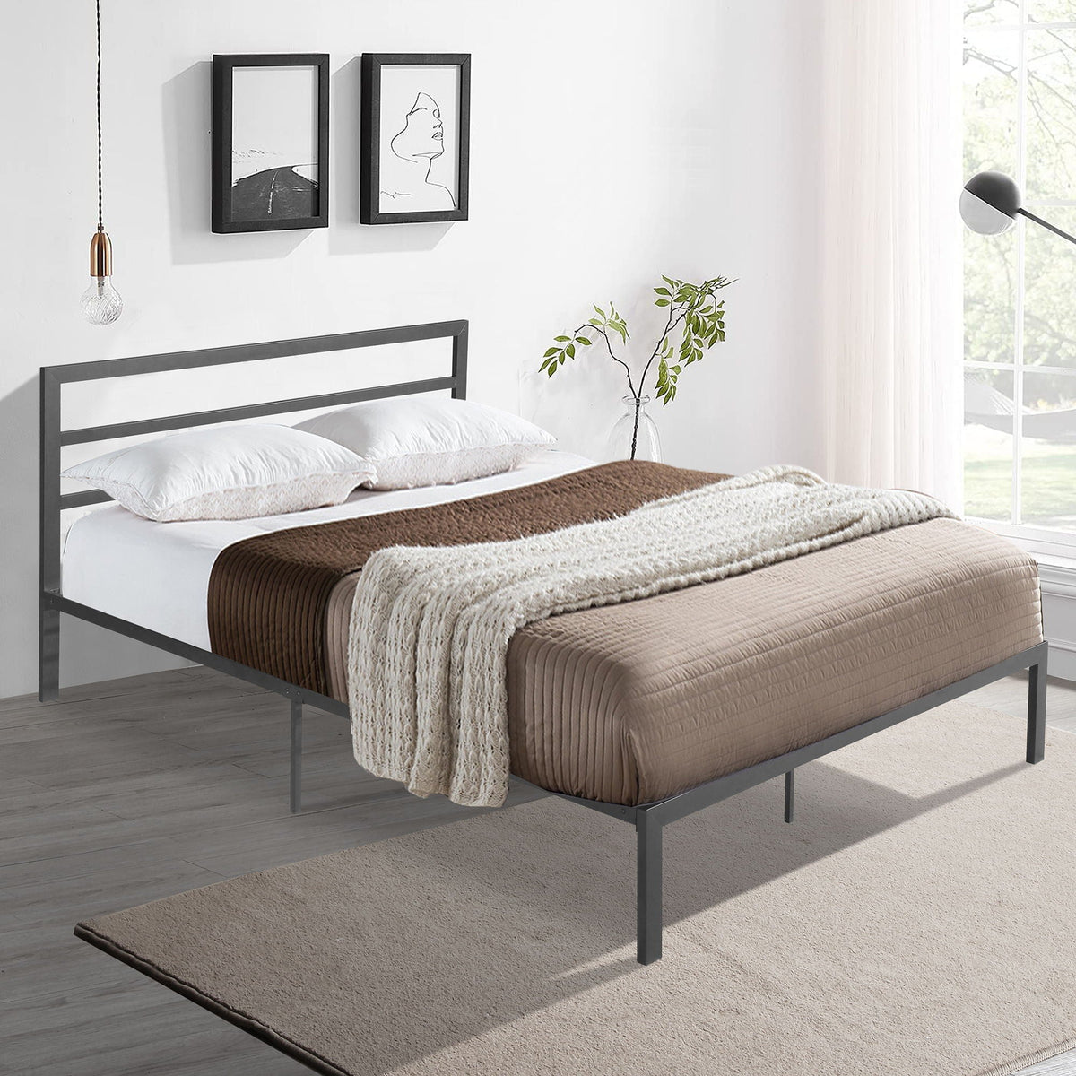 Metal Bed Frame With Headboard by Unique Piece Furniture