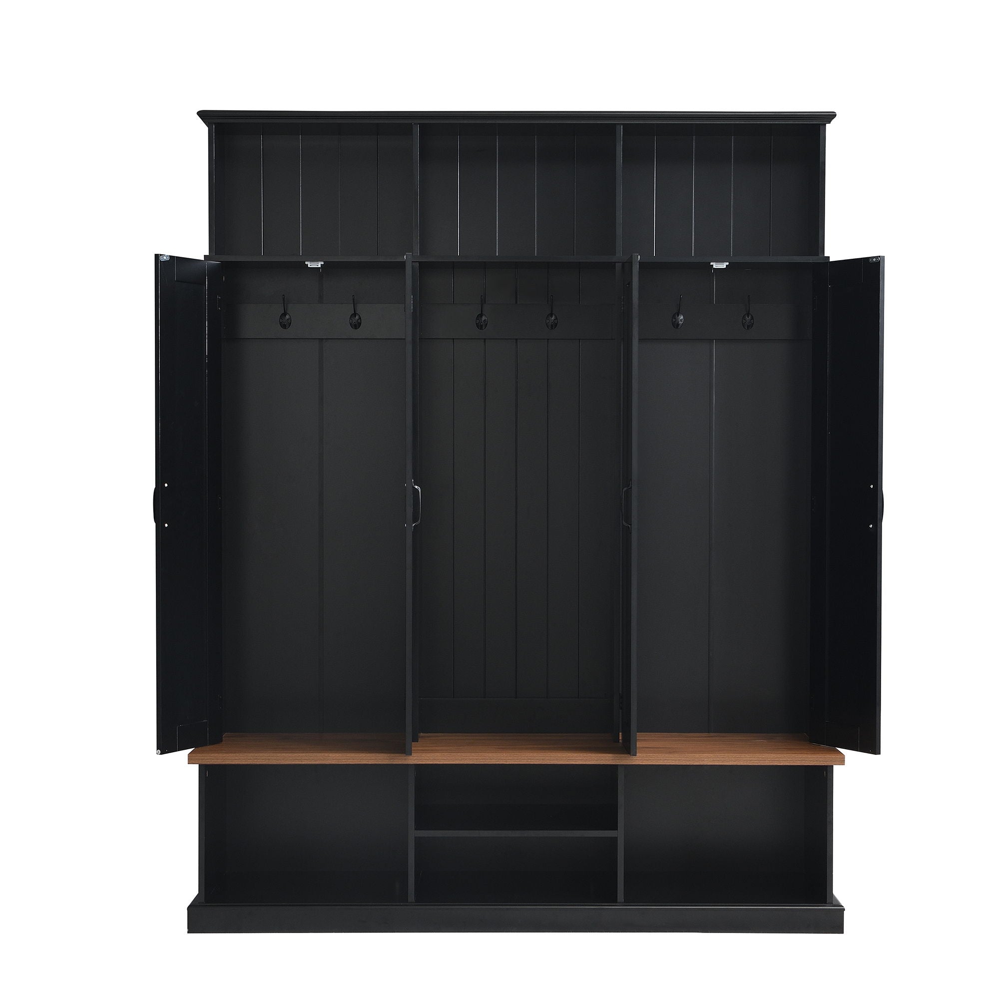 Entryway Hall Tree With Bench, 3 Top Cubbies & Bottom Storage Space by Unique Piece Furniture