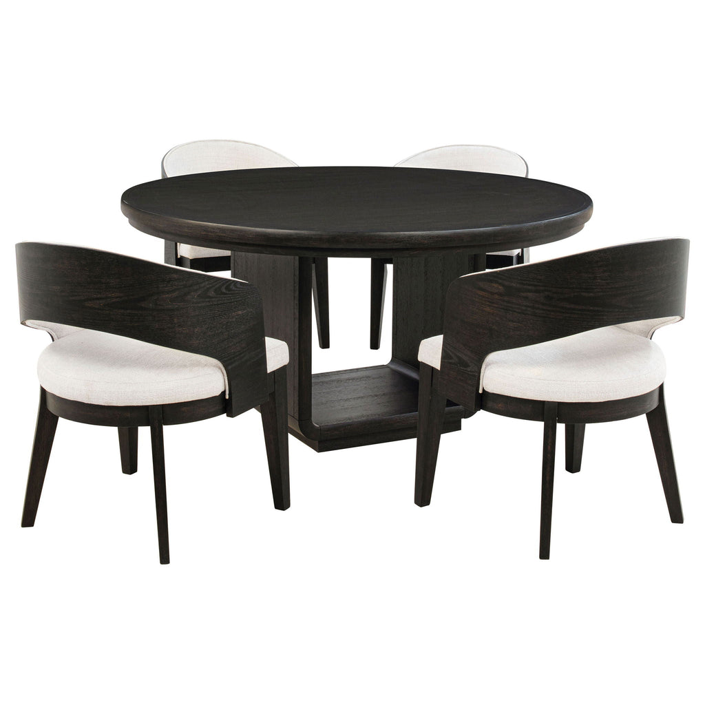 Leandro 5-piece Round Dining Table Set Burnished Black by Unique Piece Furniture