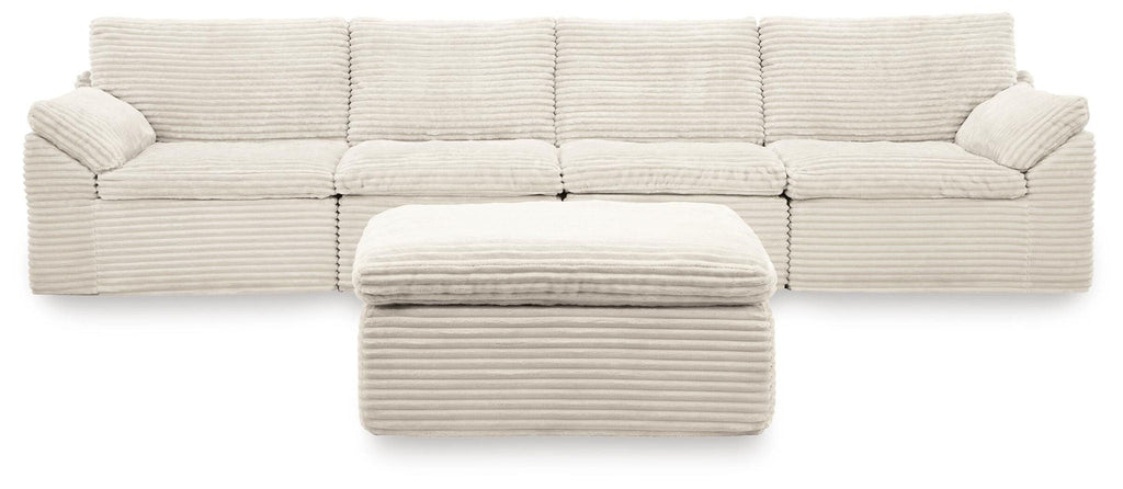 Fannin - 4-Piece Sectional With Ottoman - Ivory by Unique Piece Furniture