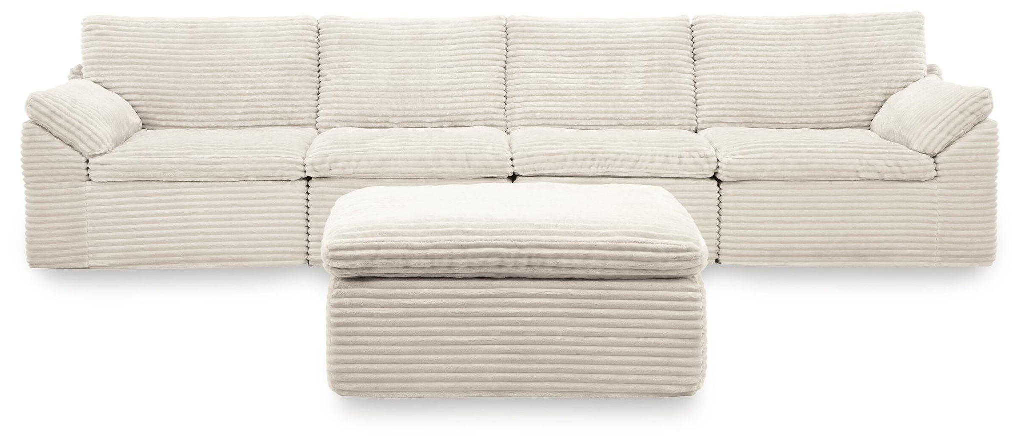 Fannin - 4-Piece Sectional With Ottoman - Ivory by Unique Piece Furniture