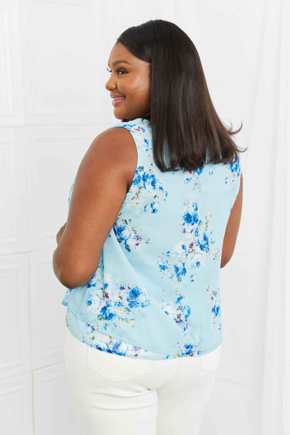 Sew In Love Off To Brunch Full Size Floral Tank Top by Wild and Free Boutique
