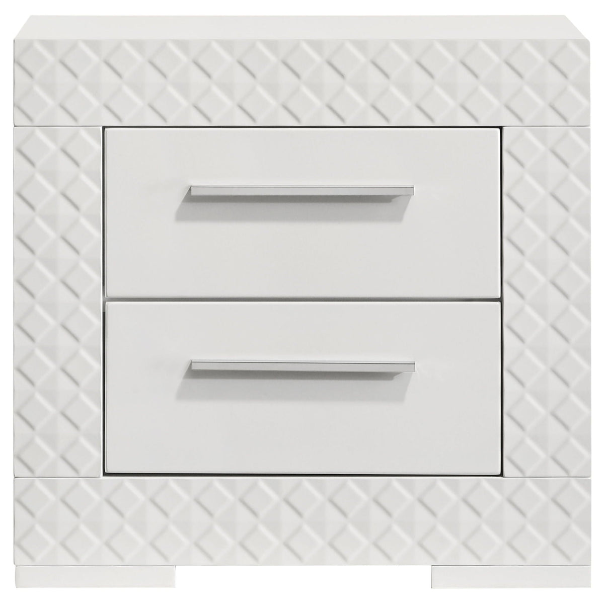 Ives 2-drawer Nightstand Bedside Table White High Gloss by Unique Piece Furniture