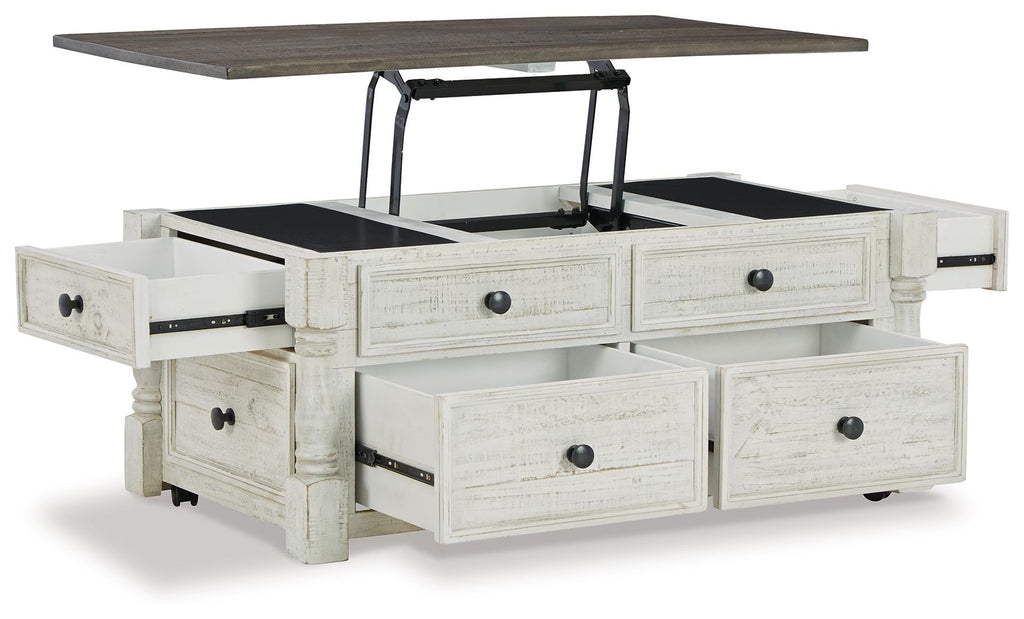 Havalance - Lift Top Cocktail Table with Storage Drawers - White / Gray by Unique Piece Furniture