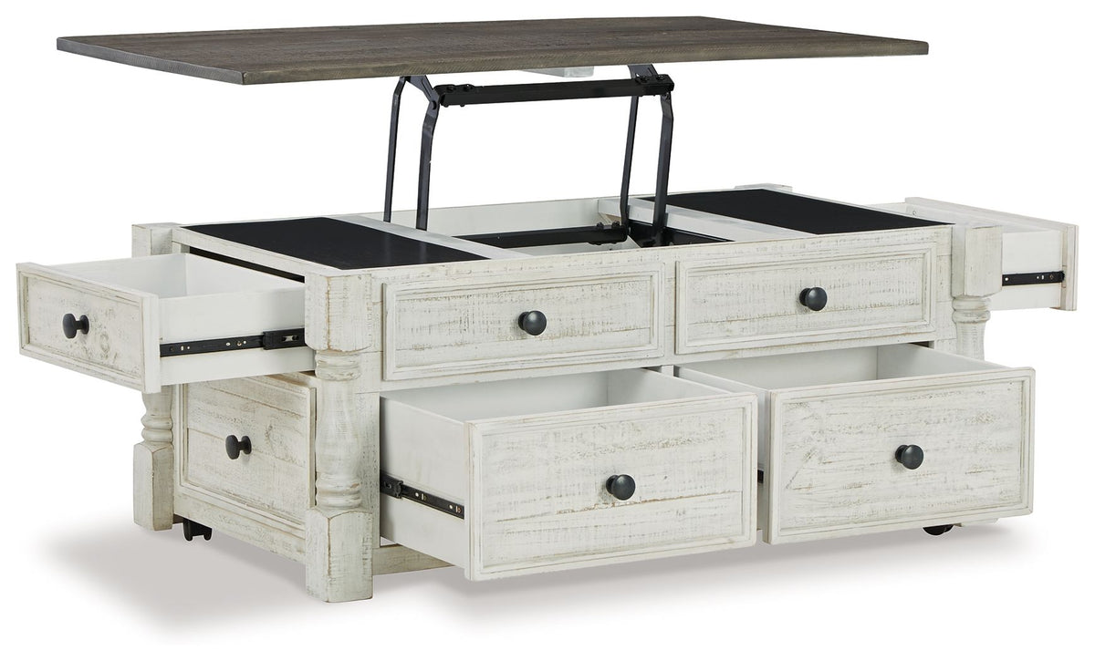 Havalance - Lift Top Cocktail Table with Storage Drawers - White / Gray by Unique Piece Furniture
