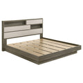 Fenwick Eastern King Bed Bookcase Headboard Grey Oak by Unique Piece Furniture
