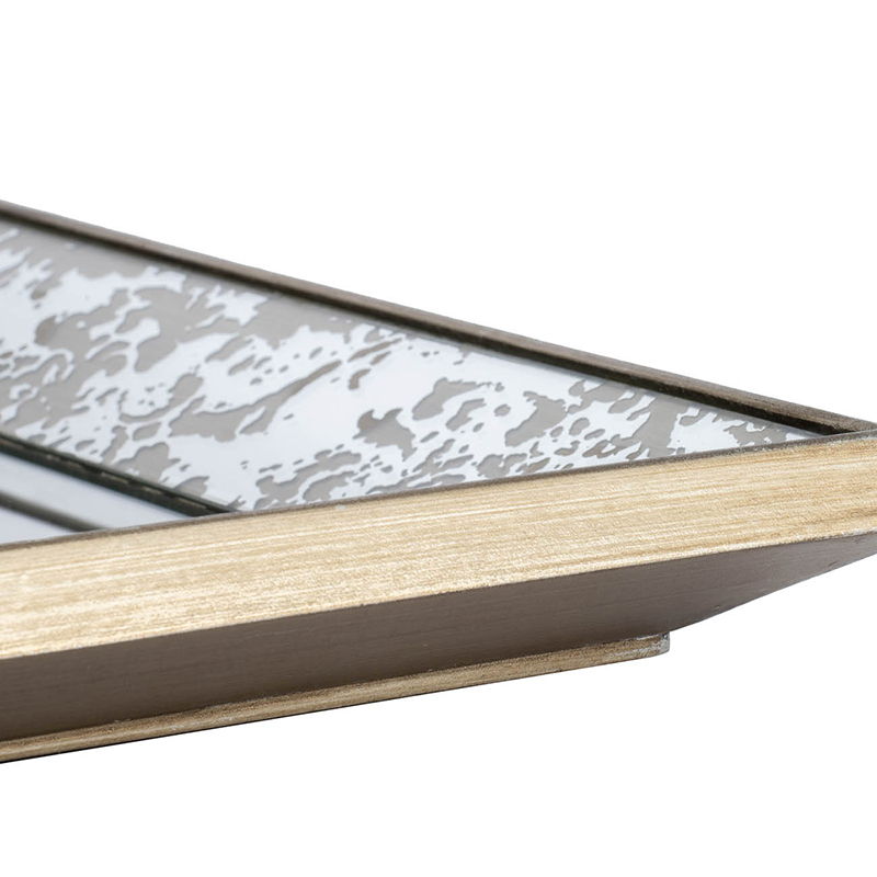 Antique Rectangle Mirror With Floral Accents, Mirrored Display Tray, Hanging Wall Mirror by Unique Piece Furniture