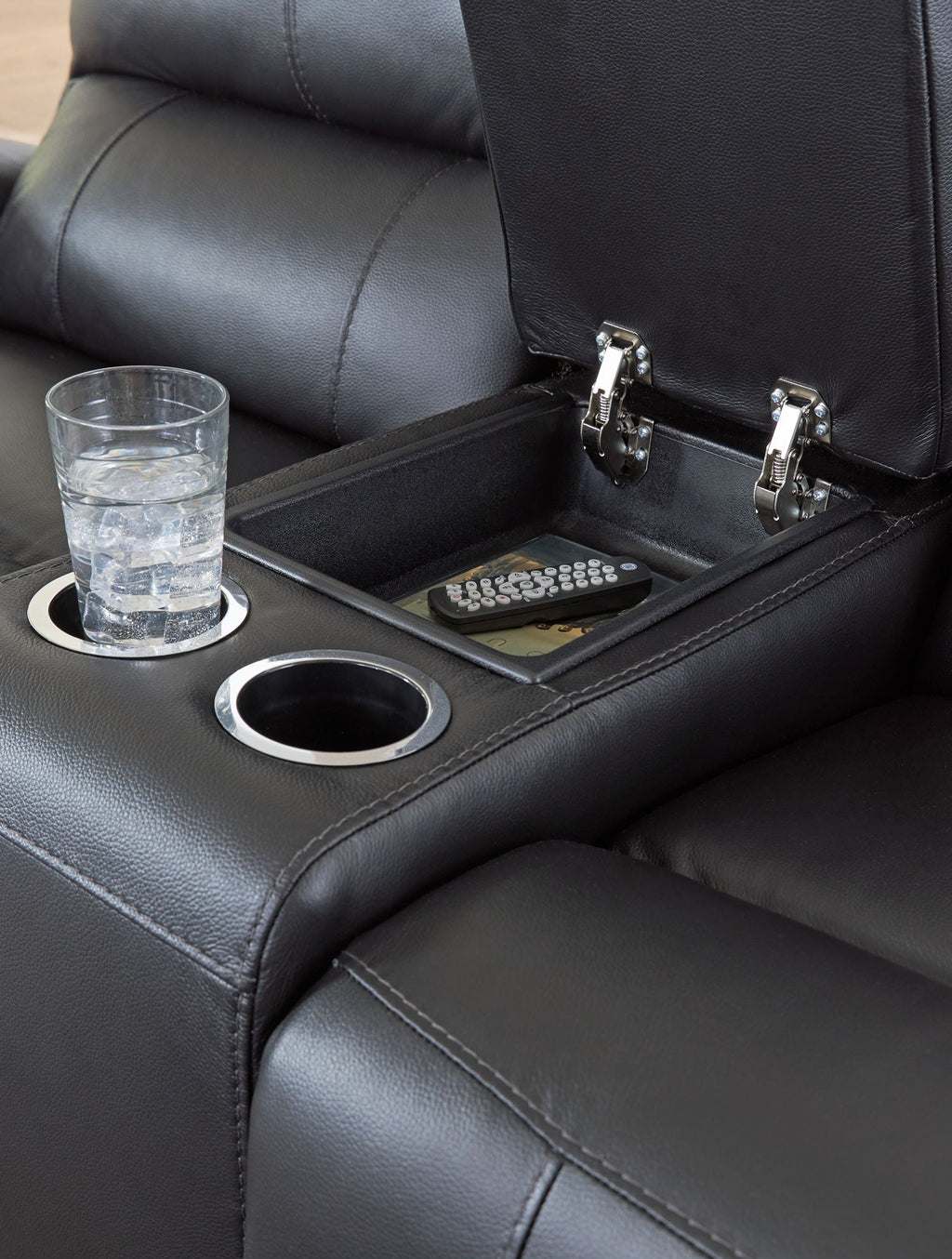 Glossmore - Reclining Loveseat With Console - Black by Unique Piece Furniture