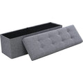 Gray 45 Inch Storage Ottoman Bench Durable Upholstery by ShipItFurniture