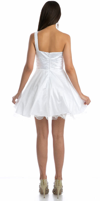 Juliet 733 One Shoulder Short Dress Sparkly Sequins Glitter Tulle Skirt by DiscountDressShop