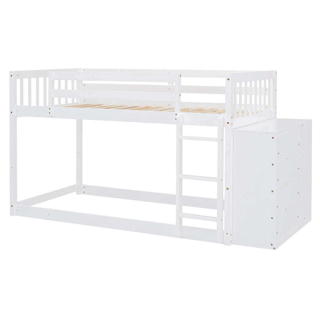Bunk Bed With 4 Drawers And 3 Shelves by Unique Piece Furniture