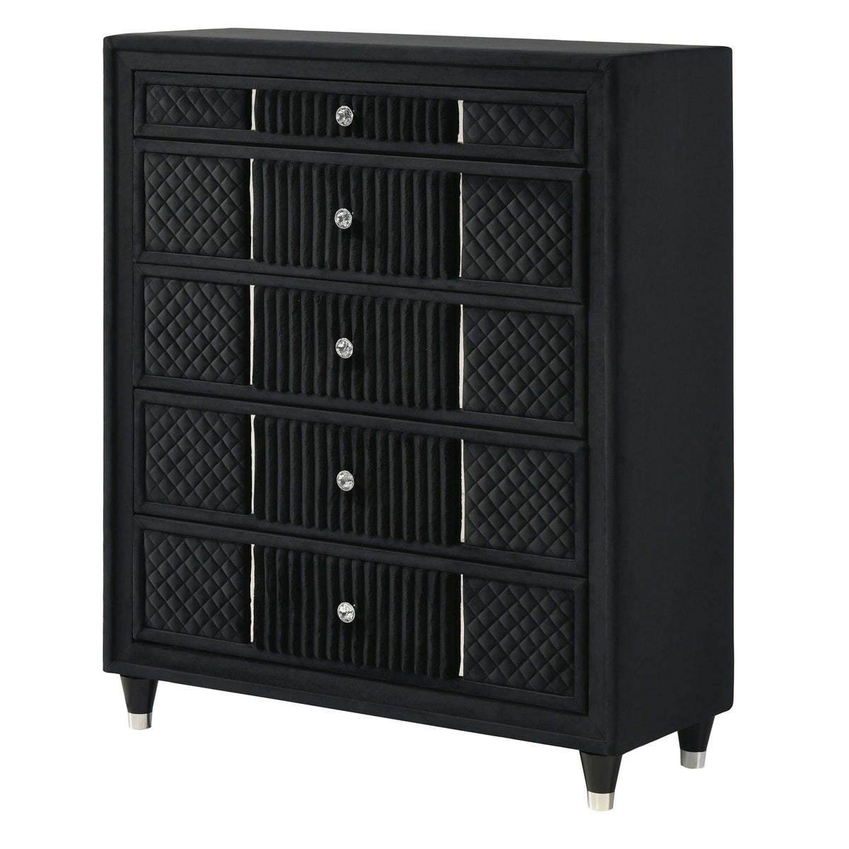 1 Piece Tall Chest Upholstery Textured - Black by Unique Piece Furniture