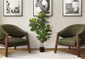 41" Tall, Artificial Plant, Fiddle Tree, Indoor, Faux, Fake, Floor, Greenery, Potted, Real Touch, Decorative - Green / Black by Unique Piece Furniture