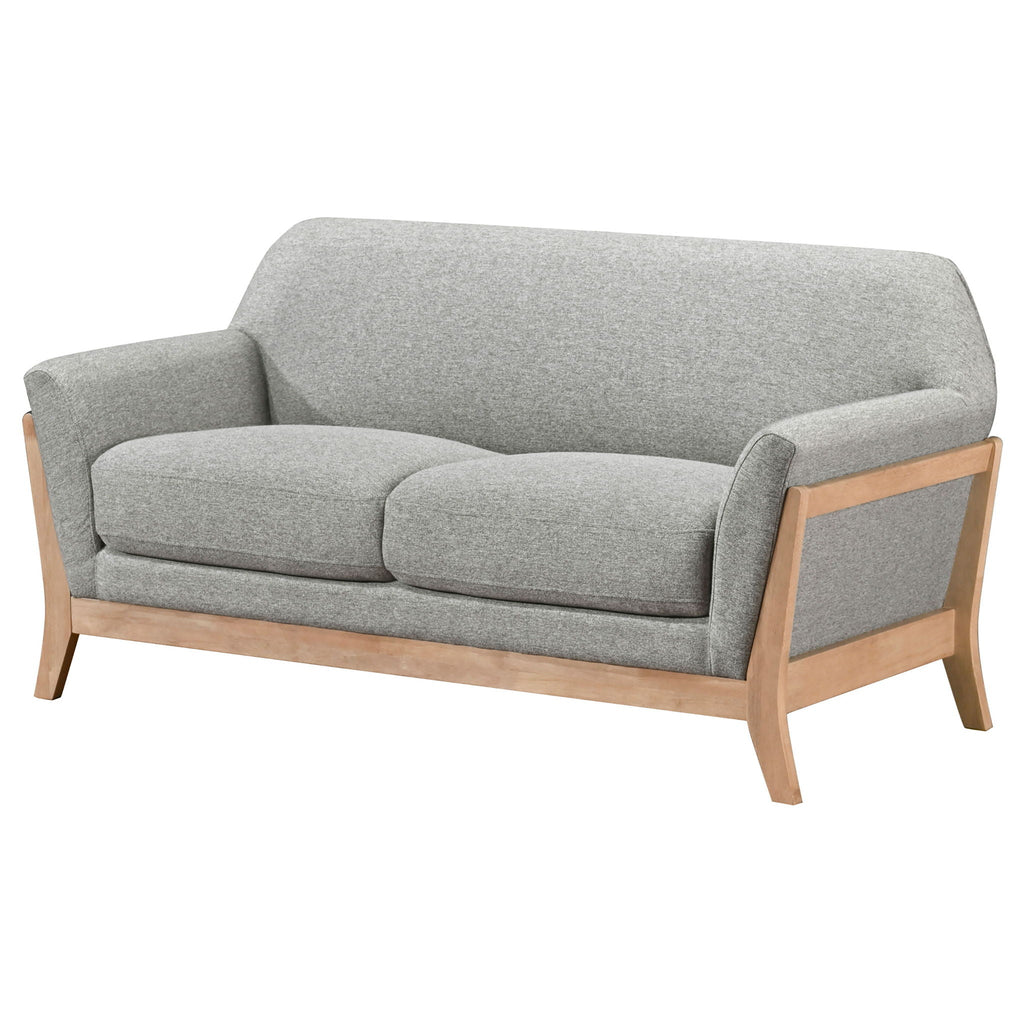 Vaughn Fabric Upholstered Flared Arm Loveseat Grey by Unique Piece Furniture