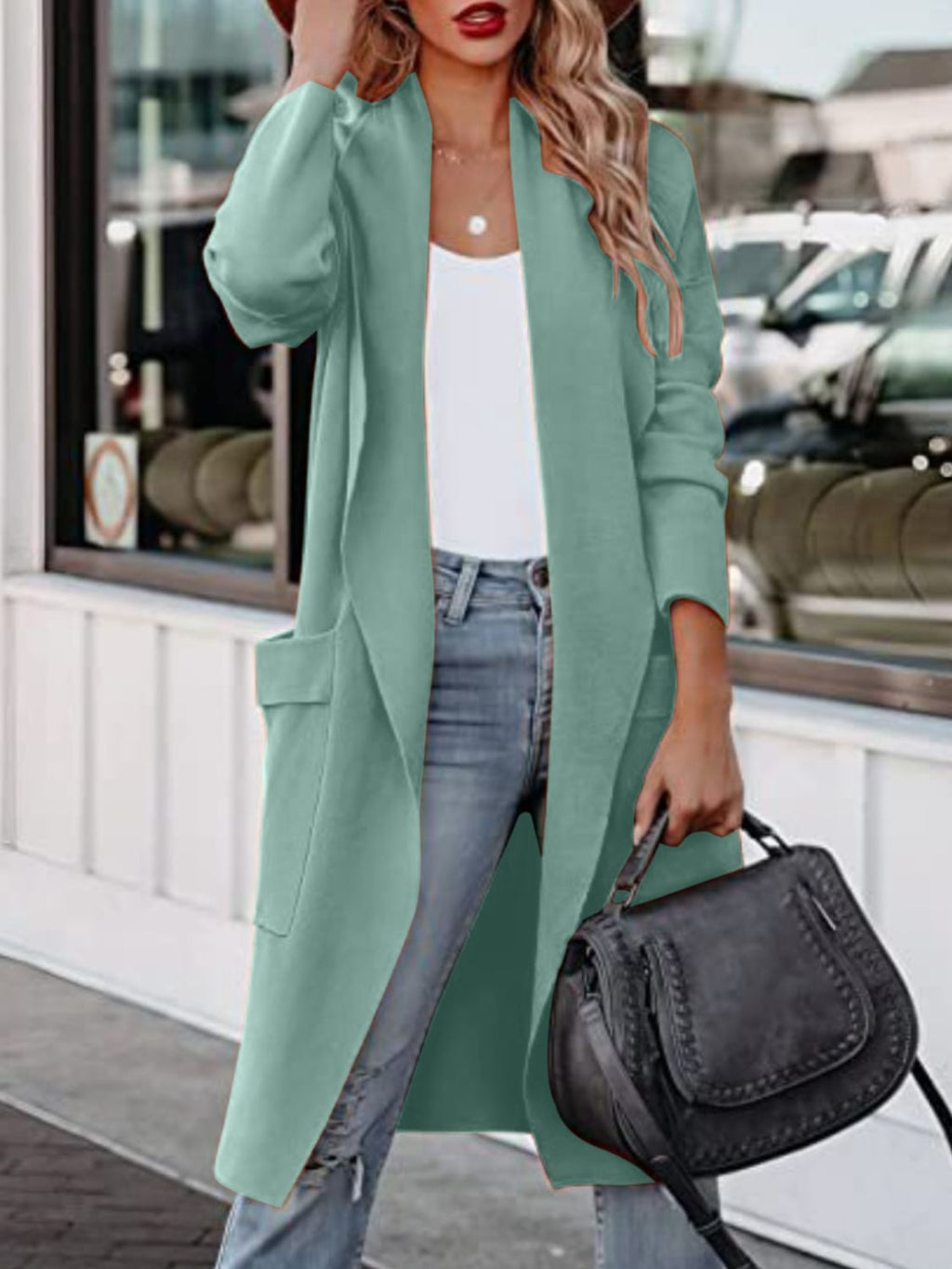 Open Front Dropped Shoulder Outerwear by Wild and Free Boutique