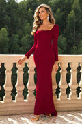 Stylish Square Neck Long Sleeve Dress for Women by Selvanelle